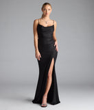 Turn heads at Prom 2025 in this black prom dress, where statement-making details meet the iconic style of the Mariam Lace-Up Slit Mermaid Glitter Formal Dress.