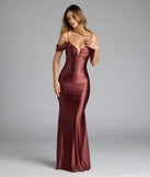 Turn heads at Prom 2025 in this brown prom dress, where statement-making details meet the iconic style of the Jelene Cold Shoulder Mermaid Satin Formal Dress.