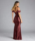 Turn heads at Prom 2025 in this brown prom dress, where statement-making details meet the iconic style of the Jelene Cold Shoulder Mermaid Satin Formal Dress.