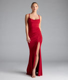 Turn heads at Prom 2025 in this red prom dress, where statement-making details meet the iconic style of the Fabienne Open Back Slit Mermaid Formal Dress.