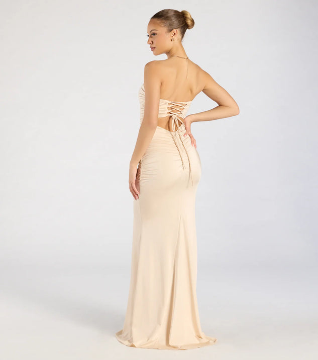 Georgina Strapless Lace-Up Mermaid Formal Dress