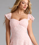 Vittoria Flutter Sleeve A-Line Chiffon Formal Dress