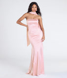 Santana Strapless Scarf Mermaid Satin Formal Dress