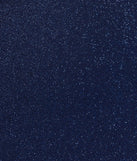 Step into the Prom 2025 dance in the Johanna Cowl Neck Slit Glitter Formal Dress in navy, a stunning blue prom dress designed to complement any theme with its timeless allure and statement-making style.