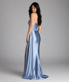 Christiane Corset Satin Formal Dress With Sash