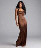 Rosella Open Back Mermaid Satin Formal Dress