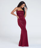 Own the spotlight in the Joan Lace-Up Mermaid Glitter Formal Dress, a wine formal dress crafted to deliver luxe style for summer weddings, Army Balls, or any special event.