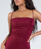Make a statement in the Joan Lace-Up Mermaid Glitter Formal Dress in wine, a bold red prom dress designed to exude confidence, elegance, and a striking prom-night look.