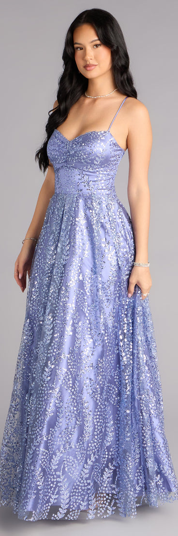 Abby Glitter Lace-Up Ball Gown