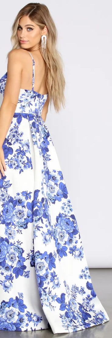 Hayden Fancy Floral Ball Gown