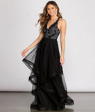Renee Caviar Beaded Tulle Dress