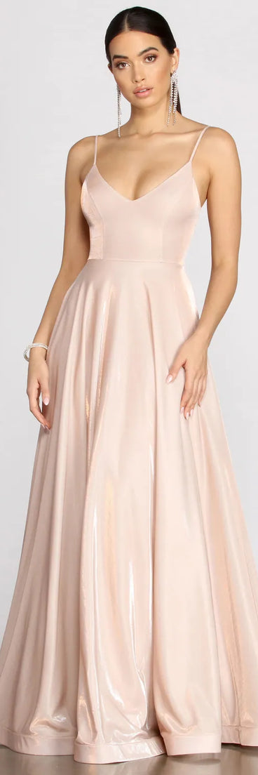 Sabrina Metallic Mesh Ball Gown