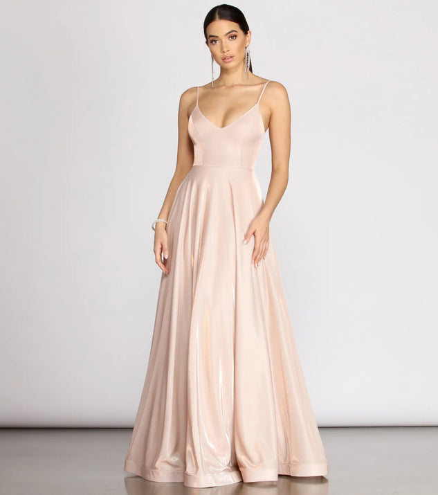 Sabrina Metallic Mesh Ball Gown