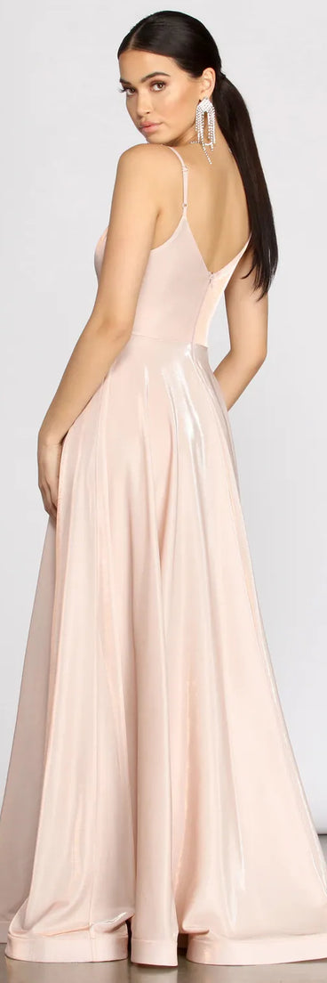 Sabrina Metallic Mesh Ball Gown