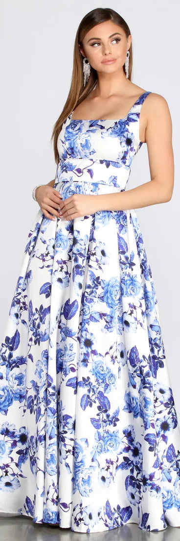 Macy Mikado Floral Ball Gown