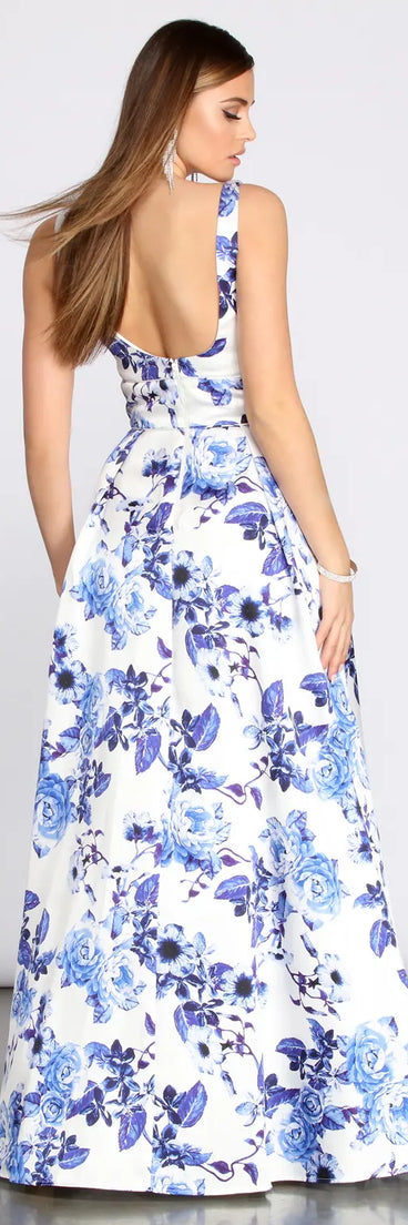 Macy Mikado Floral Ball Gown
