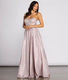 Kylie Strapless Glitter Ball Gown