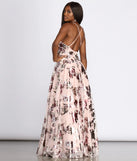 Mariah Floral Foil Print Ball Gown