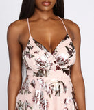 Mariah Floral Foil Print Ball Gown