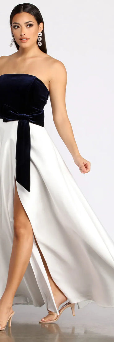 Valentina Velvet and Satin Ball Gown