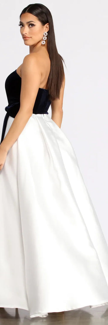 Valentina Velvet and Satin Ball Gown