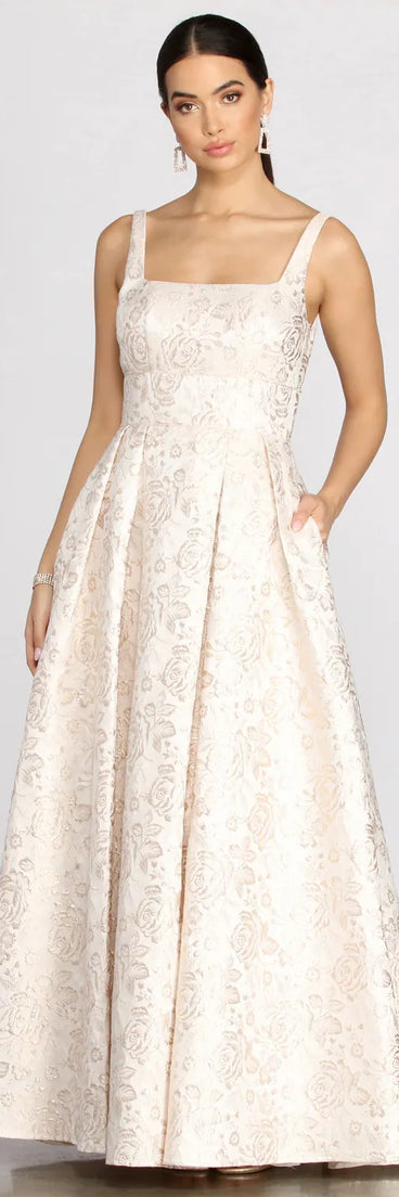 Mikayla Floral Jacquard Ball Gown