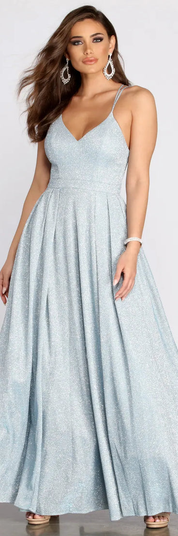 Lisette Glitter Shine Pleated Ball Gown