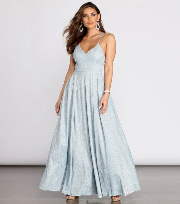 Lisette Glitter Shine Pleated Ball Gown