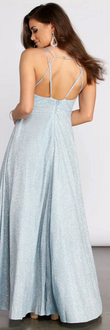 Lisette Glitter Shine Pleated Ball Gown