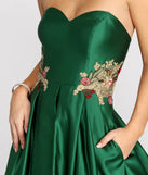 Belle Sweetheart Floral Applique Ball Gown
