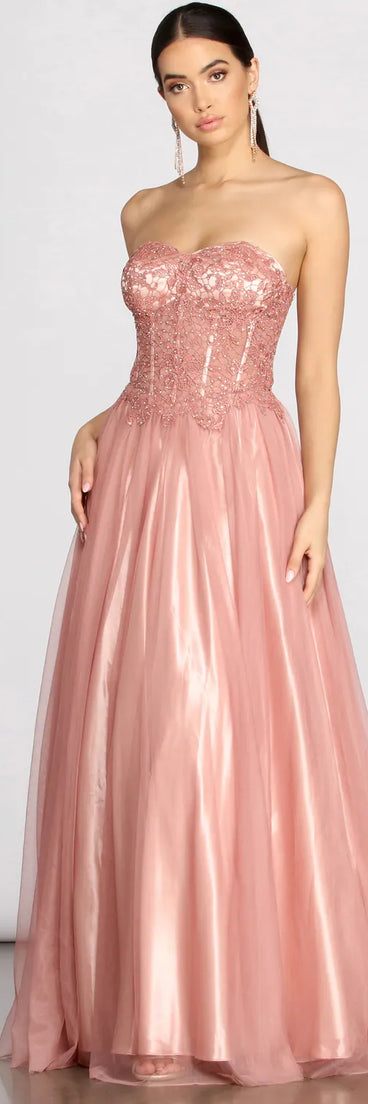 Jaime Floral Mesh Ball Gown