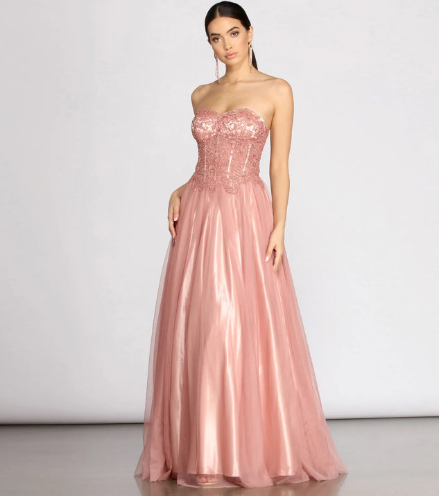 Jaime Floral Mesh Ball Gown