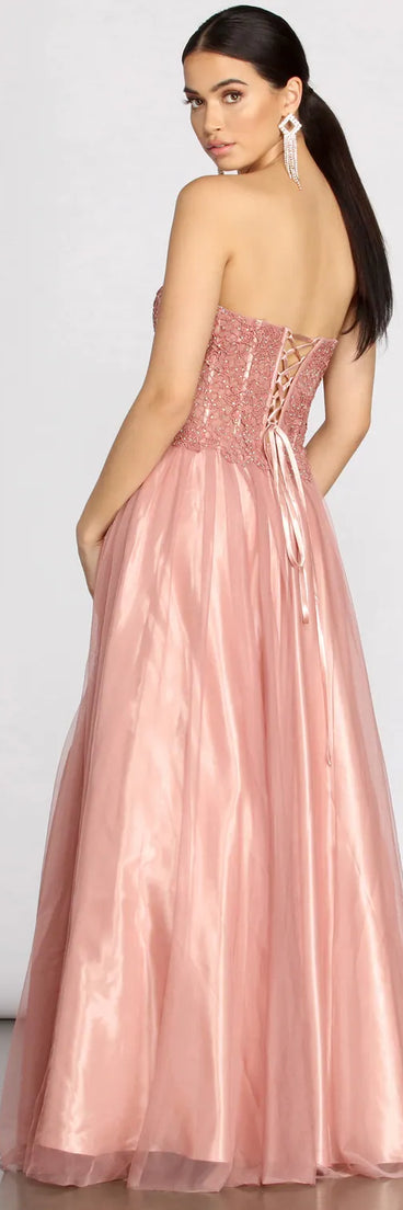 Jaime Floral Mesh Ball Gown