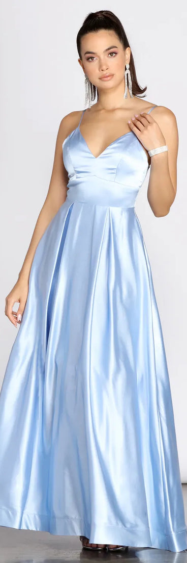 Idina Satin Lace Up Ball Gown