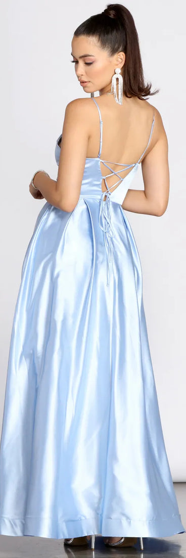 Idina Satin Lace Up Ball Gown
