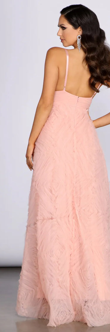 Aleta Deep V Tulle Ball Gown
