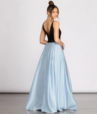 Lila Deep V Satin Ball Gown