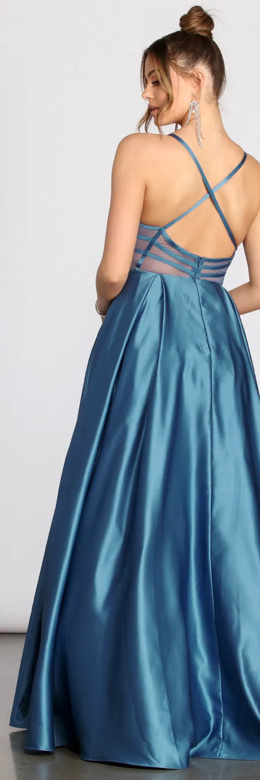 Maisy Satin Strappy Back Gown