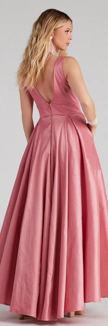 Angelita Taffeta Deep V Ball Gown