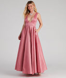 Angelita Taffeta Deep V Ball Gown