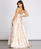 Jessica Brocade Floral Ball Gown