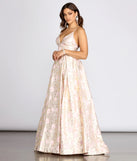 Jessica Brocade Floral Ball Gown