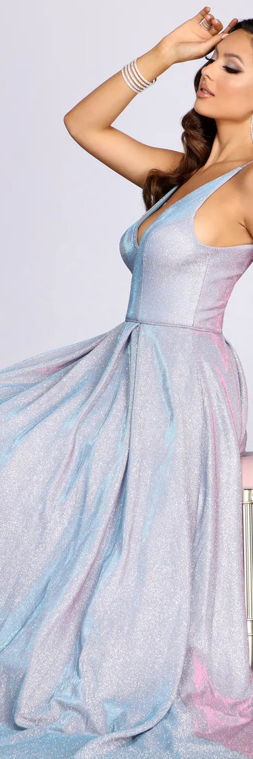 Jules Sleeveless Glitter Ball Gown