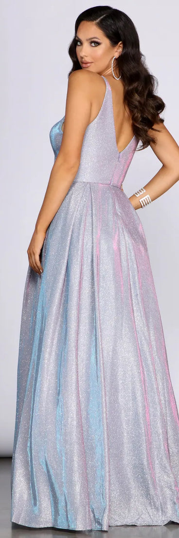 Jules Sleeveless Glitter Ball Gown