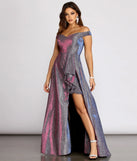 Giannina Off Shoulder Glitter Shine Ball Gown
