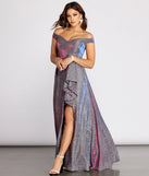 Giannina Off Shoulder Glitter Shine Ball Gown