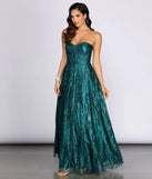 Rae Strapless Glitter Ball Gown