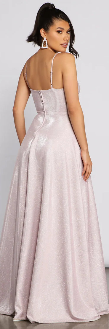 Noelle Formal Woven Glitter Ball Gown