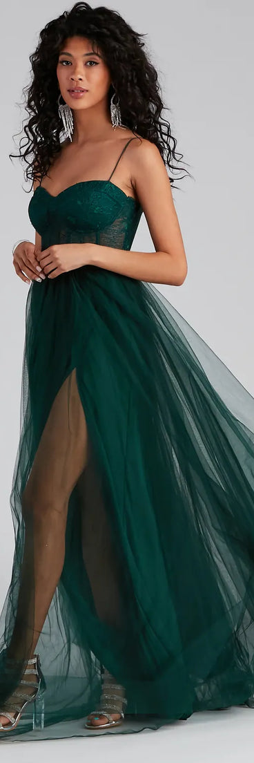 Hailey Formal Lace Bustier Dress