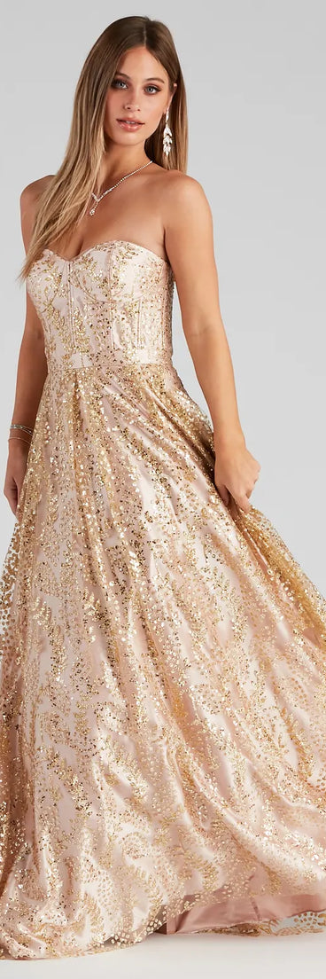 Mimi Corset Glitter Ball Gown